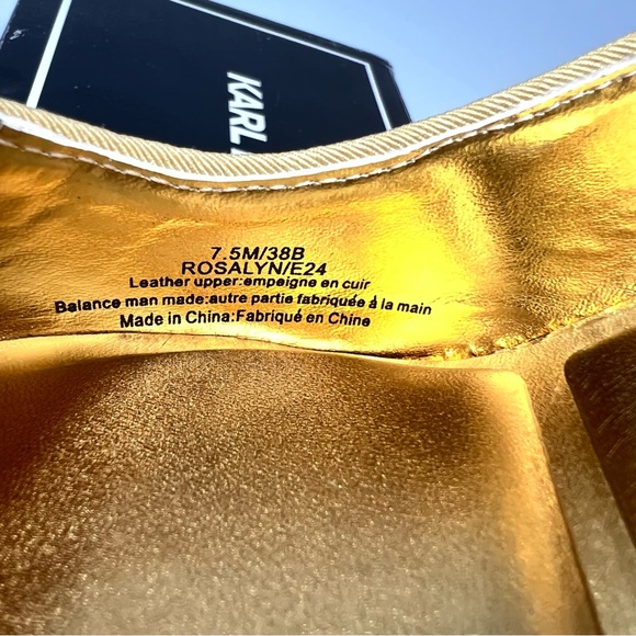 Karl Lagerfeld Gold Slingback Heels - Picture 8 of 10